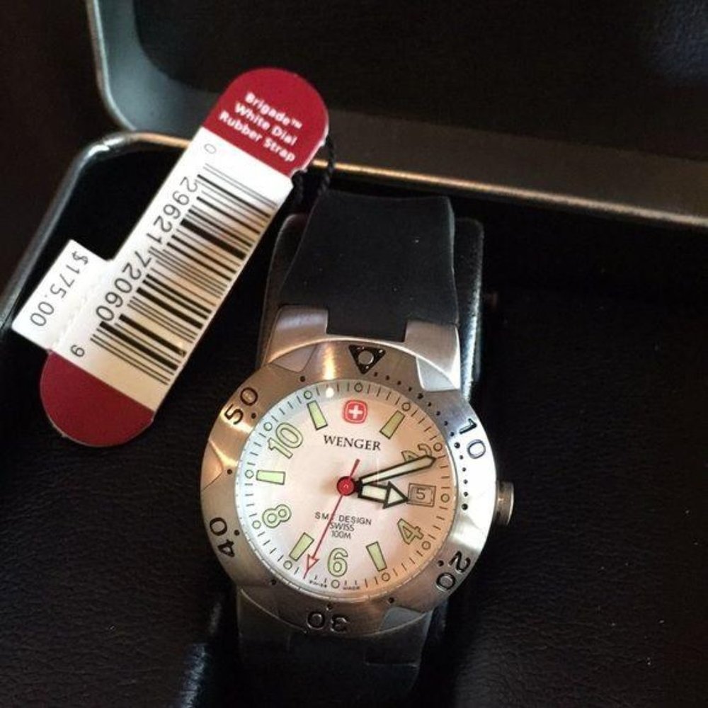 Wenger White Dial Black Rubber Strap Women's Watch